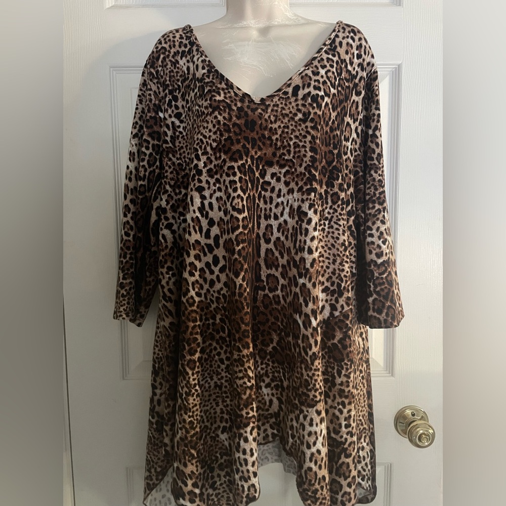 Living Doll Leopard Print Top Size 3X